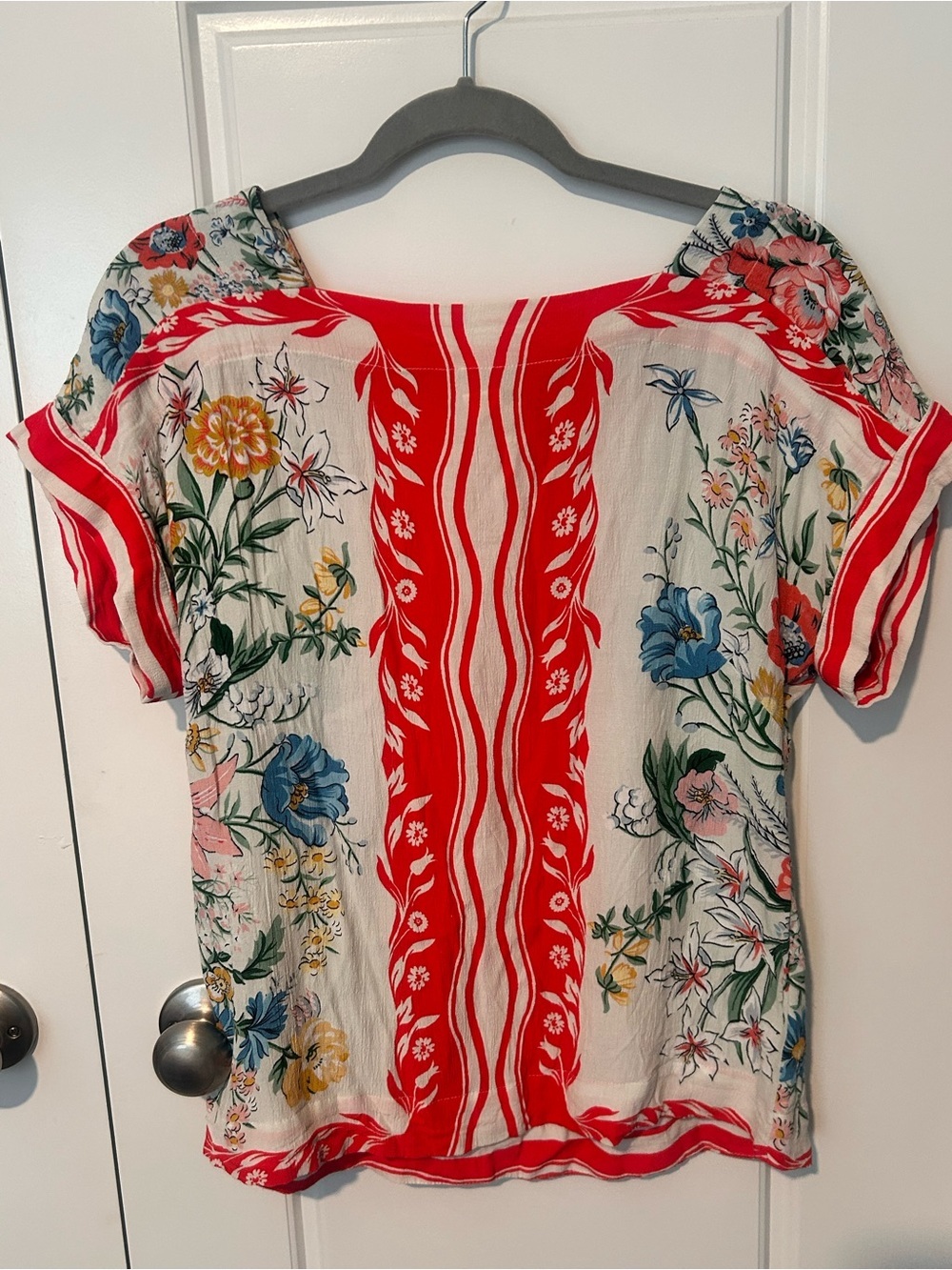 Maeve Anthropologie Romina Scarf-Printed Top Small - Picture 3 of 9